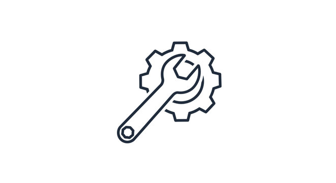 Mechanical icon showing a wrench and gear