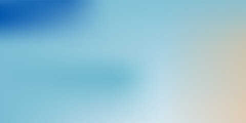 Obraz premium Abstract seaside. Ocean landscape vector texture. Aesthetic blue and beige gradient background. Blurred sea wave pattern. Sun, clouds, rays. Ocean breeze wide banner