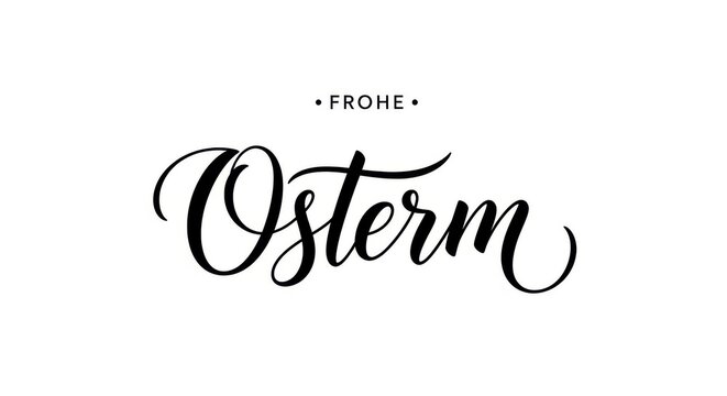 Frohe ostern lettering, calligraphy text for easter greeting card, isolated on white background