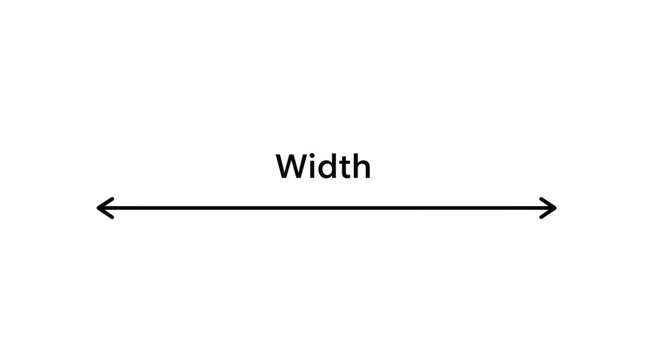 Measurement width size scale indicator.