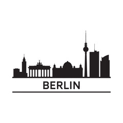Berlin skyline silhouette with city name black on white © MSTSHAMPA