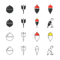 Fishing Floats and Bobbers Icons Set, Vector Illustration © zebra