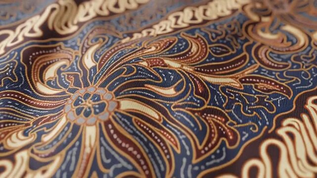 Seamless abstract floral vector wallpaper featuring an ornate paisley pattern with blue and yellow textile textures for vintage oriental decor and retro tile design illustration