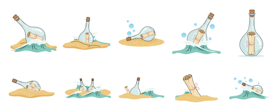 Message in a Bottle Illustrations