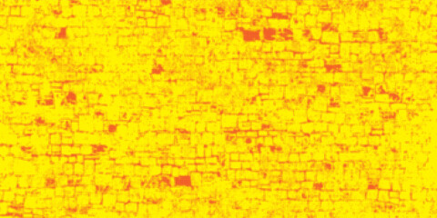 Abstract Yellow and Orange Gritty Grunge Halftone Brick Wall Texture Background. Vector Illustration © Adisty