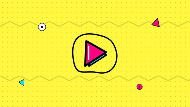 Abstract Play Button Animation Pop Art Dynamic Background