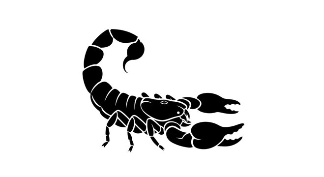 Black Scorpion Silhouette Graphic Illustration.