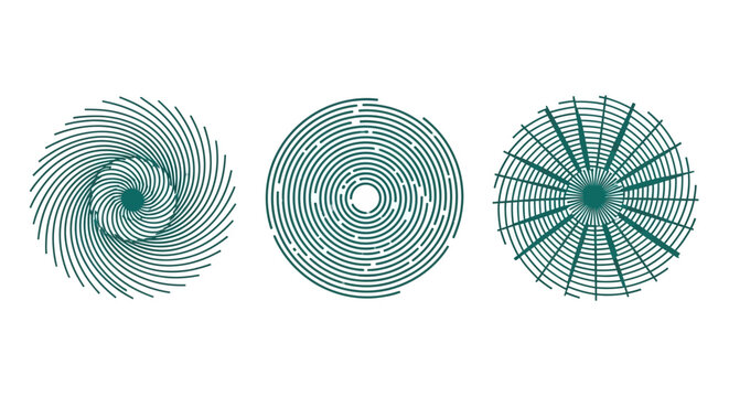 Three Green Metal Wire Coils Side.