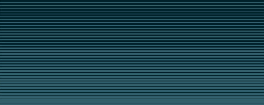 Abstract dark teal and blue horizontal lines pattern with gradient transition. Vector Illustration