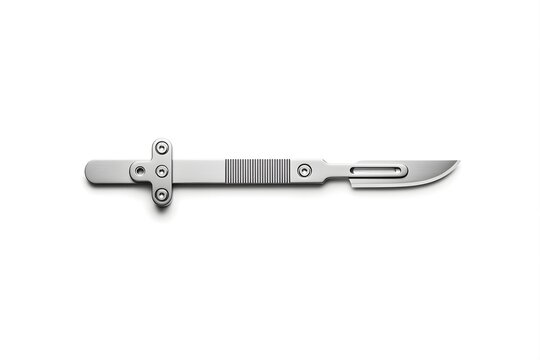 scalpel surgical tool on white background