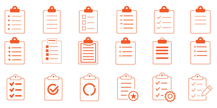 Clipboard icon. Checklist sign symbol for web site and app design.