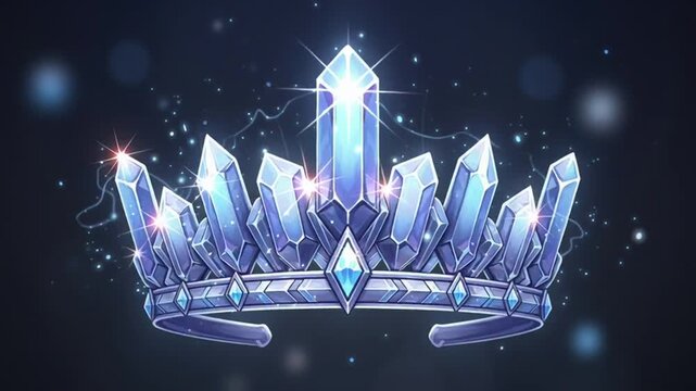Glowing Blue Crystal Tiara Jewelry.