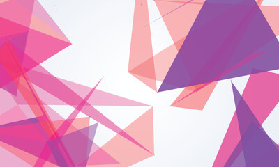 Fototapeta premium Interconnected geometric shapes in pink, purple, and orange hues abstract polygon network connection
