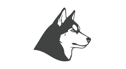 Black and White Husky Dog Illustration. © Caca