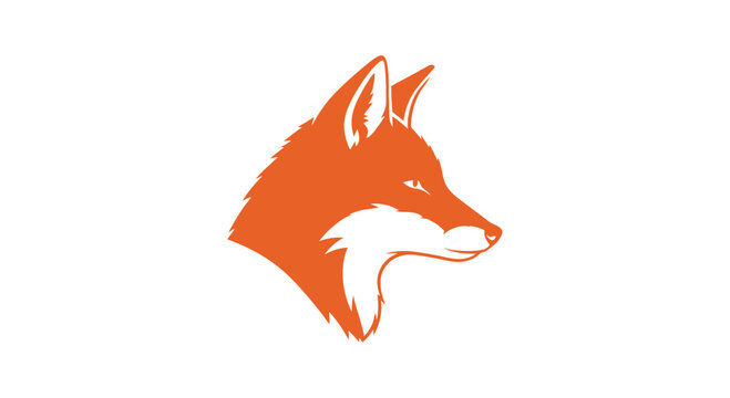 Red Fox Head Illustration Profile View.