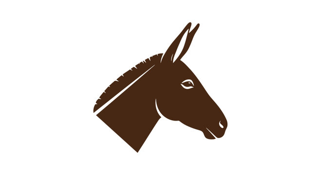 Donkey Head Illustration Profile Side View.