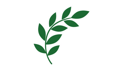 Fototapeta premium Green Leafy Branch Illustration Design Element.