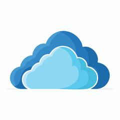 Fototapeta premium Stylized Blue Cloud Icon