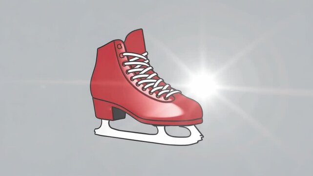 Red Inline Roller Skate Isolated on a Plain Gray Background for Sports and Activity Concepts