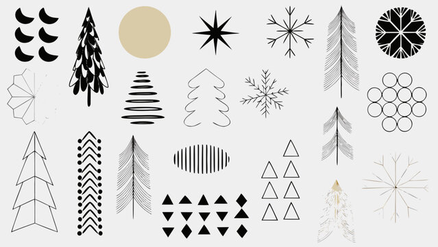 Festive social media post layout with bold geometric shapes and winter elements for holiday designs
