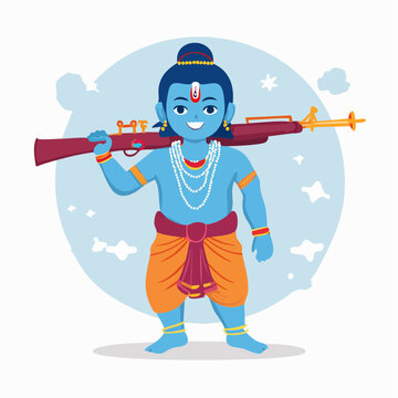 Blue Deity with Rifle