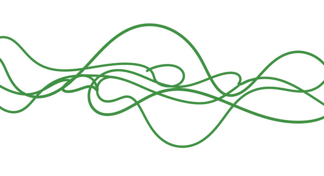 Green wire twisted in waves.
