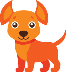 Obraz premium Orange cartoon puppy dog standing illustration