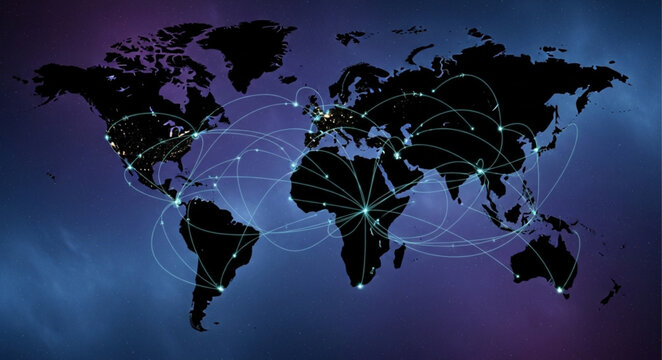 Global Network Connectivity - A Visual Representation of Interconnected World.