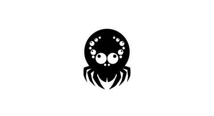 Fototapeta premium Black Cartoon Spider Icon Illustration Design.