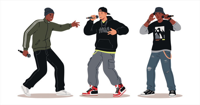 hip hop musician singing in cool clothes