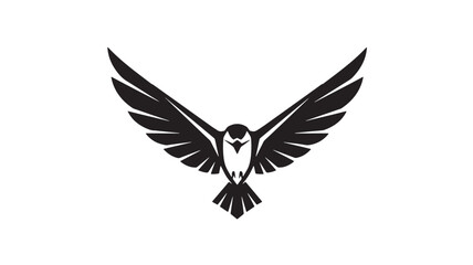 Obraz premium Eagle skull emblem with black wings and sharp geometric feathers for premium tattoo, biker and streetwear designs featuring goth icon, vector style,