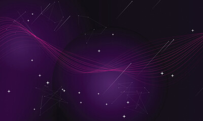 Abstract cosmic aurora with constellations and shooting stars space nebula © MAMUNURRASHID