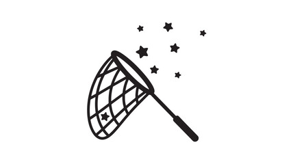 Shooting star constellation diagram with black doodle stars and curved comet trail for space astronomy themed design featuring night sky, sketch, © Farjana