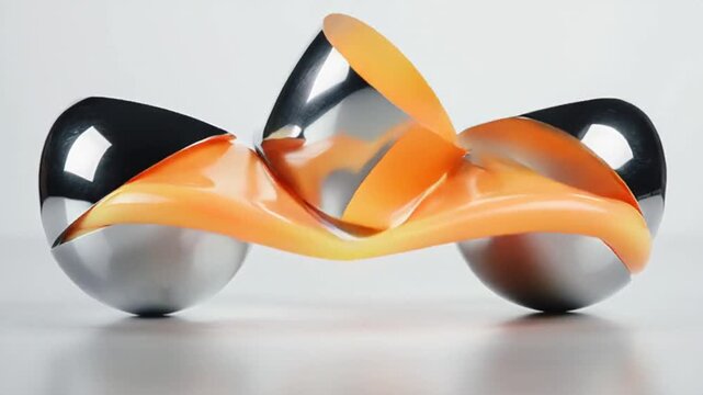Two shiny metal spheres on white background