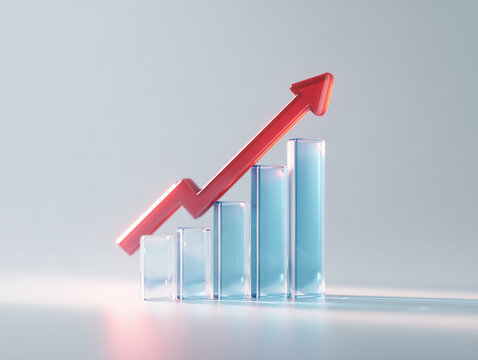 business chart with arrow