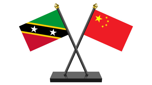 Flag of China and Saint Kitts and Nevis
