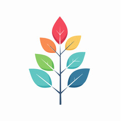 Obraz premium Stylized Branch with Colorful Leaves