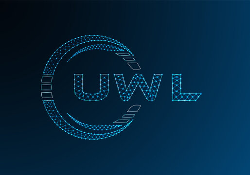 UWL low poly letter logo vector design. UWL lower poly logo design. Low poly logo.
