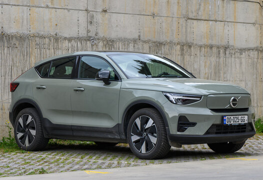 April 18, 2026, Tbilisi, Georgia Compact Electric Crossover Volvo C40 Recharge Parked Front View
