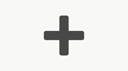 Obraz premium A large dark grey plus sign on a white background