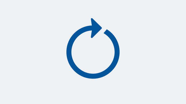 A blue circular arrow icon spins clockwise on a white background.
