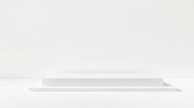 Minimalist white sink, recessed into countertop. Clean lines, simple design, modern bathroom fixture. Bright studio lighting.