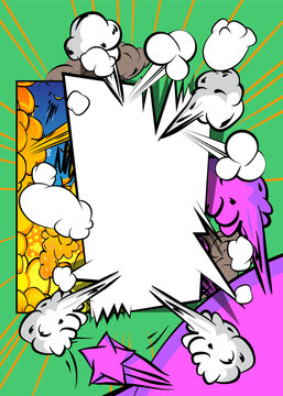 Cartoon background, comic book backdrop. Retro vector comics pop art design.