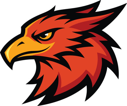 Aggressive phoenix bird head logo