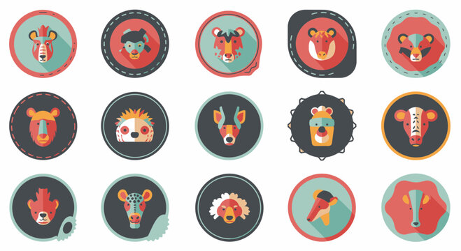 Variety of animal face designs.
