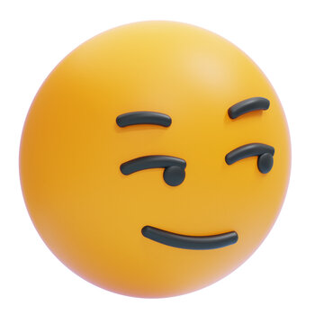 PNG 3D Smirking Emoji Face with Playful Expression Icon Isolated on a Transparent Background
