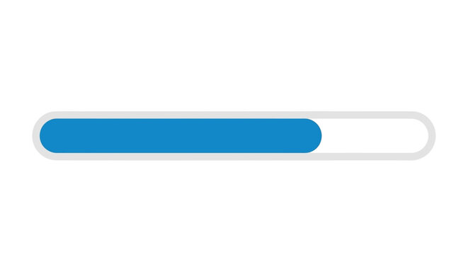 Blue loading bar progress indicator on white background