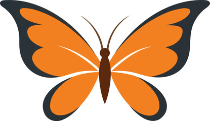 Orange butterfly with dark blue accents © Orpita