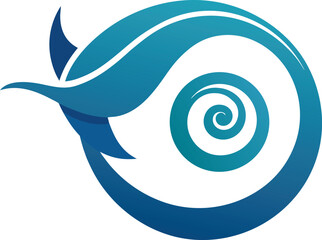 Fototapeta premium Abstract circular swirl with dolphin tail