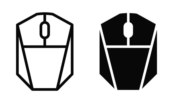 Computer mouse line and filled shapes Vector